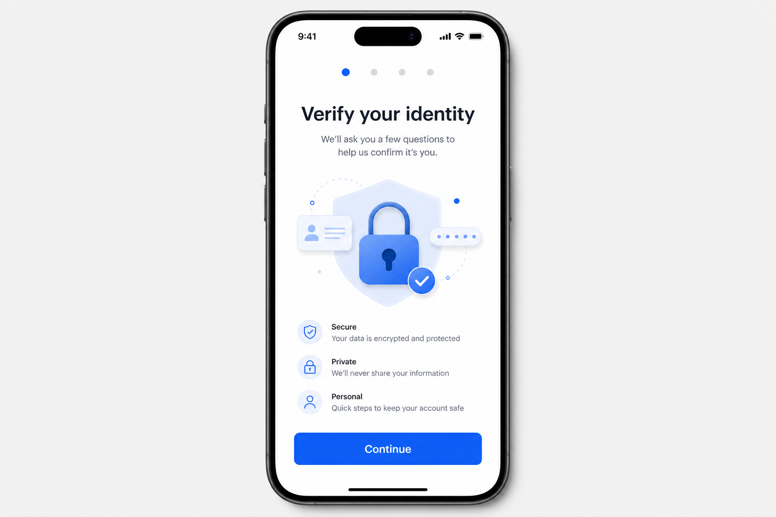 Mobile banking app — onboarding flow