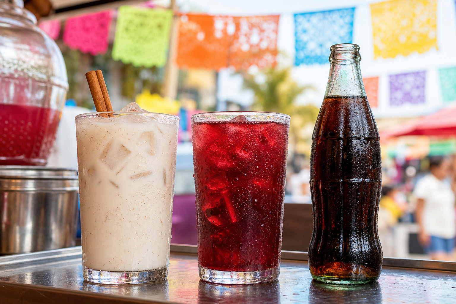 Horchata, jamaica & Mexican Coke